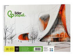 Bloc dibujo liderpapel lineal vanguardia espiral 230x325mm 20 hojas 130g/m2 con recuadro perforado
