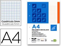 Bloc Encolado Liderpapel Cuadro 5Mm Naranja A4 Apaisado100 Hojas 70 G/M2