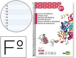 Bloc Musica Liderpapel Pentagrama 3Mm Folio 20 Hojas 100G/M2