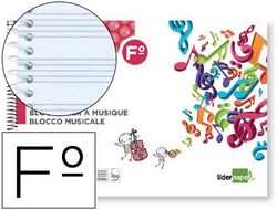 Bloc Musica Liderpapel Pentagrama 3Mm Folio Apaisado 20 Hojas 100G/M2