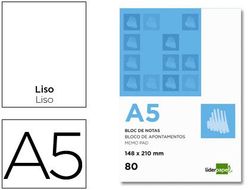 Bloc Notas Liderpapel Liso A5 80 Hojas 60G/M2 Perforado
