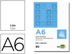 Bloc Notas Liderpapel Liso A6 80 Hojas 60G/M2 Perforado