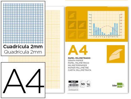 Bloc Papel Milimetrado Liderpapel Encolado 210X297Mm 50 Hojas 80G/M2