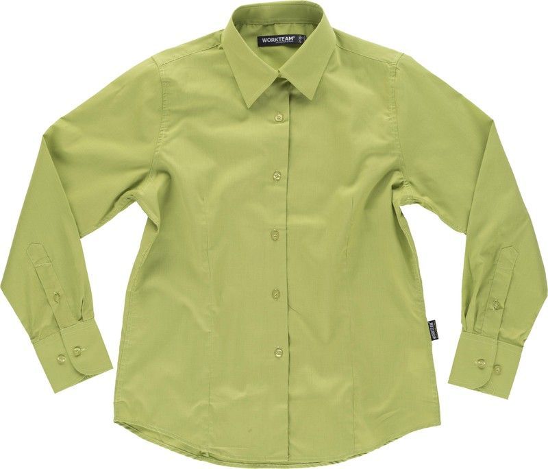 Blusa entallada manga larga sin bolsillos Verde Pistacho