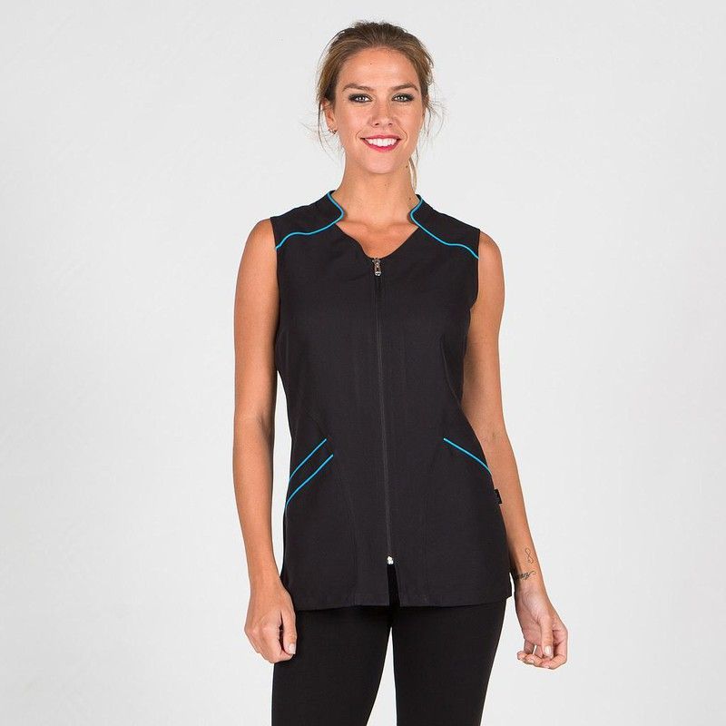 Blusa mujer Begonia negro detalle colores