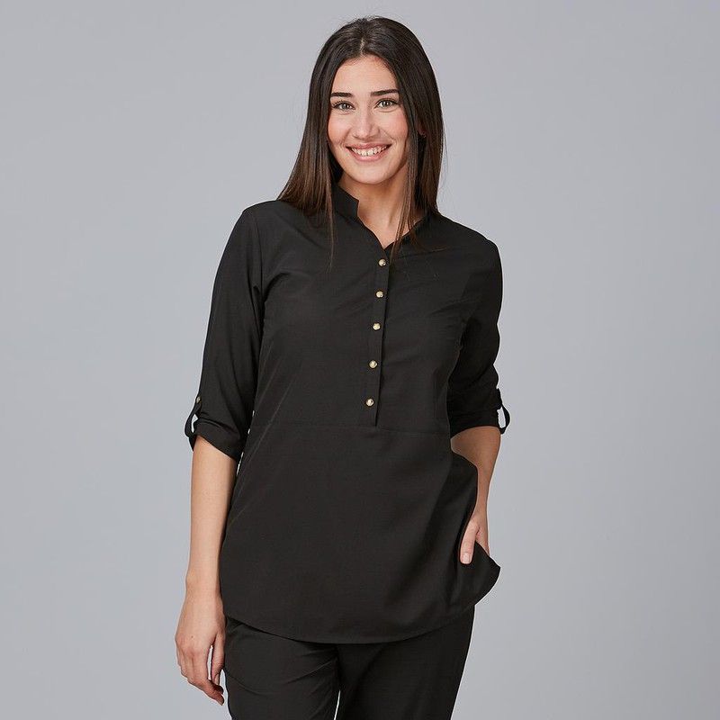 Blusa mujer cuello mao negro o blanco
