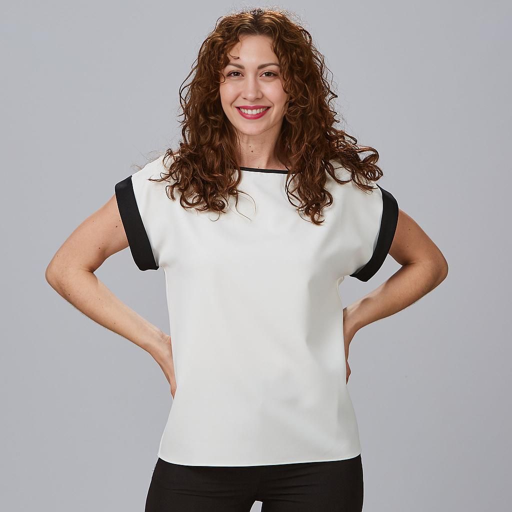 Blusa mujer manga corta blanco