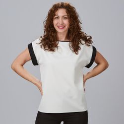 Blusa mujer manga corta blanco