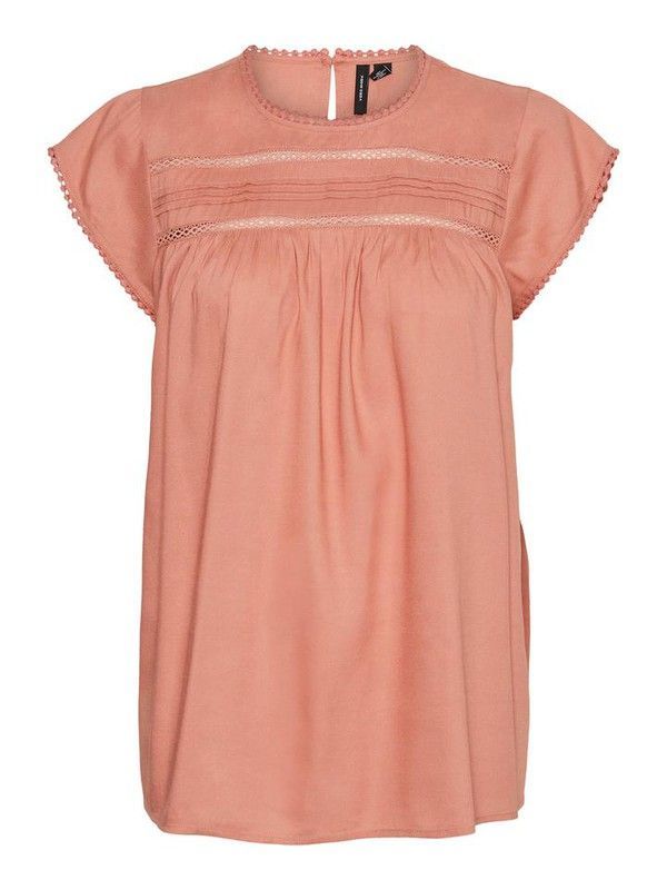 Blusón con detalles calados Vero Moda Old Rose