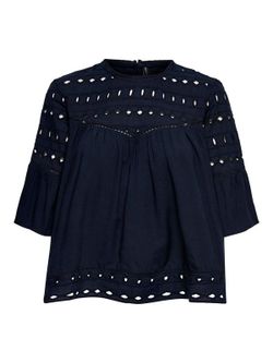 Blusón con manga 3/4 calados Only Insignia Blue