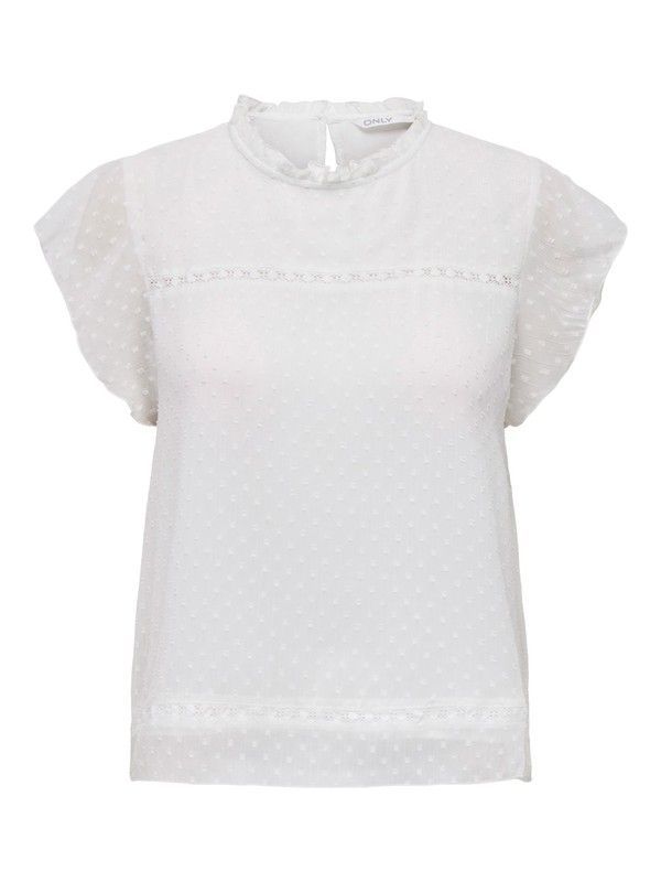 Blusón de manga corta gasa Only Cloud Dancer