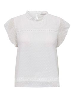 Blusón de manga corta gasa Only Cloud Dancer