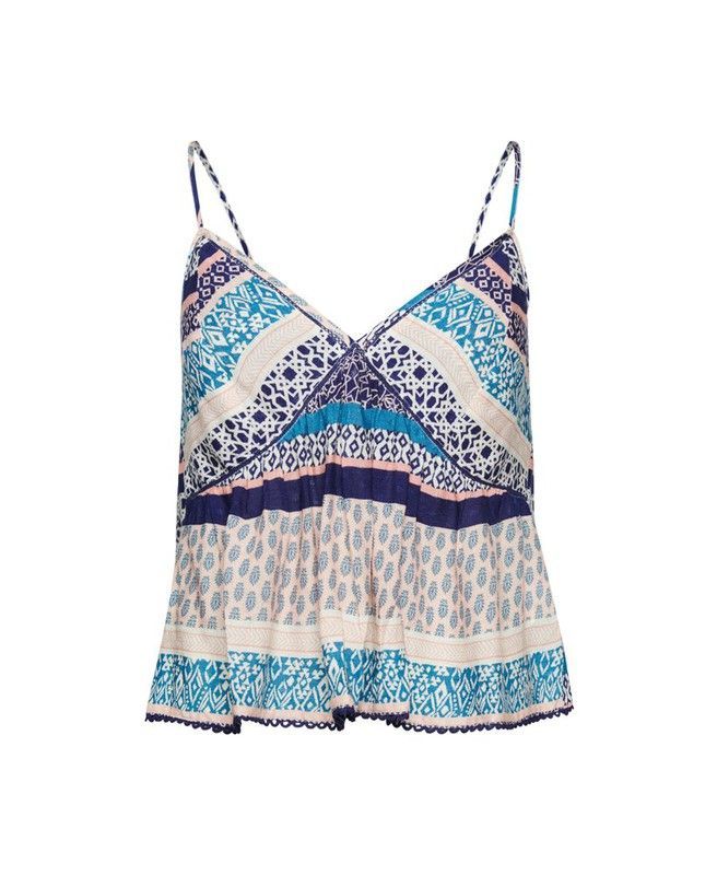 Blusón de tirante fino estampado multicolor Superdry Blue