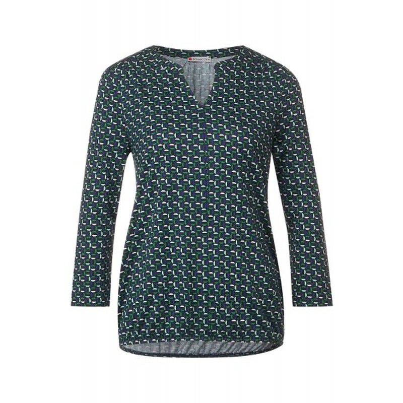 Blusón m. 3/4 con estampado geométrico Street One Green