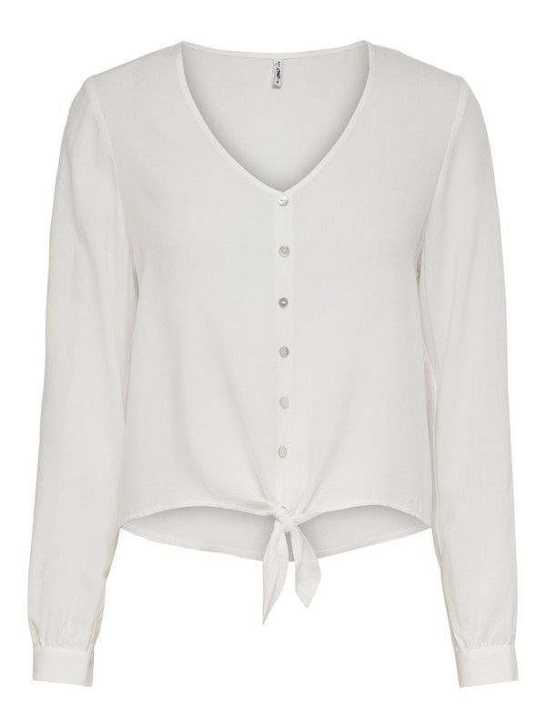 Blusón m/l abotonado con nudo Only Cloud Dancer