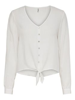 Blusón m/l abotonado con nudo Only Cloud Dancer