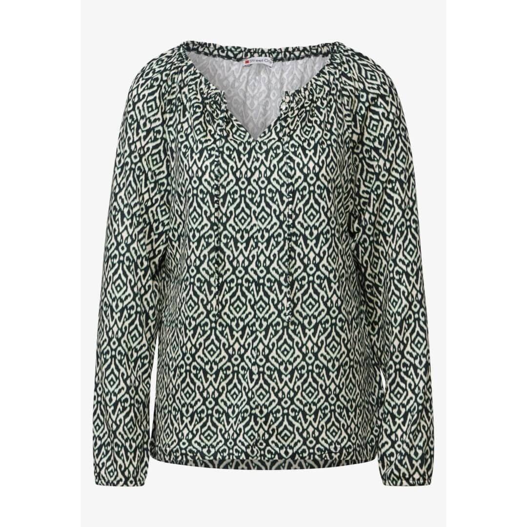 Blusón m/l con estampado abstracto Street One Green