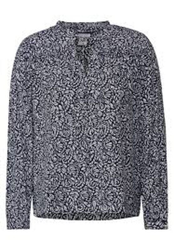 Blusón m/l con estampado floral monocolor Street One Deep Blue