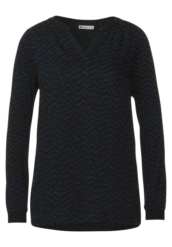 Blusón m/l con estampado geométrico abstracto Street One Black