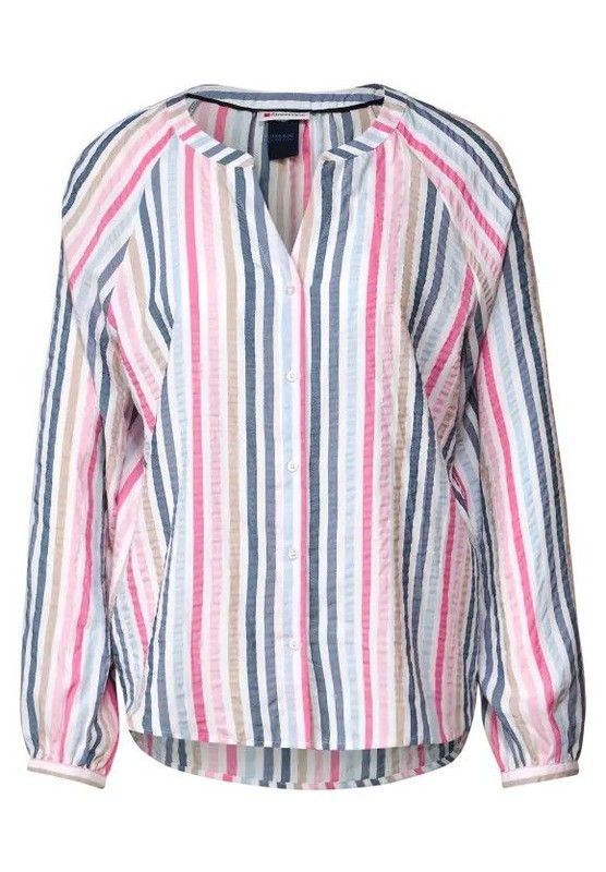 Blusón m/l con rayas multicolor Street One Off White