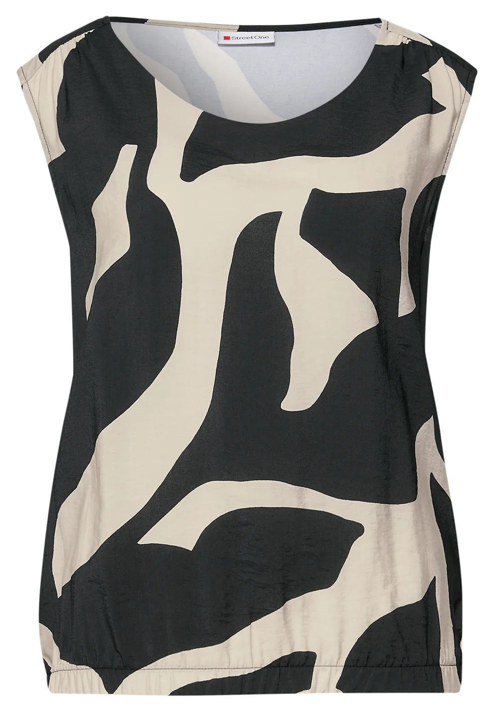 Blusón s/m estampado abstracto Street One Black