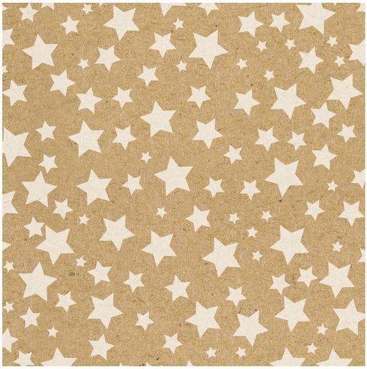 Bobina Papel Regalo 31cm x 80m Estrellas Kraft (KTA1904-J)