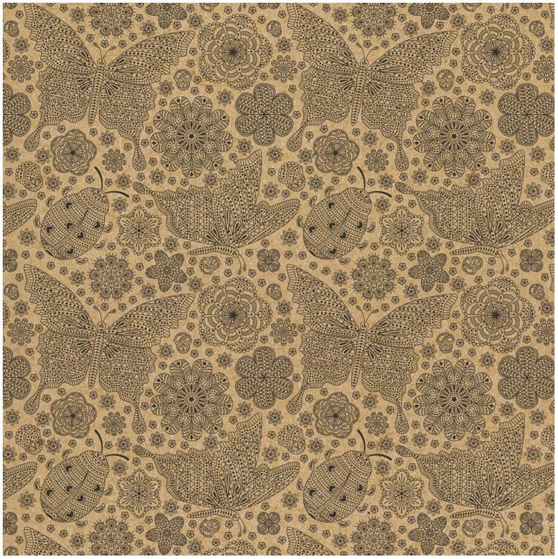 Bobina Papel Regalo 31cm x 80m Mariposas Kraft (CH2304-KC)