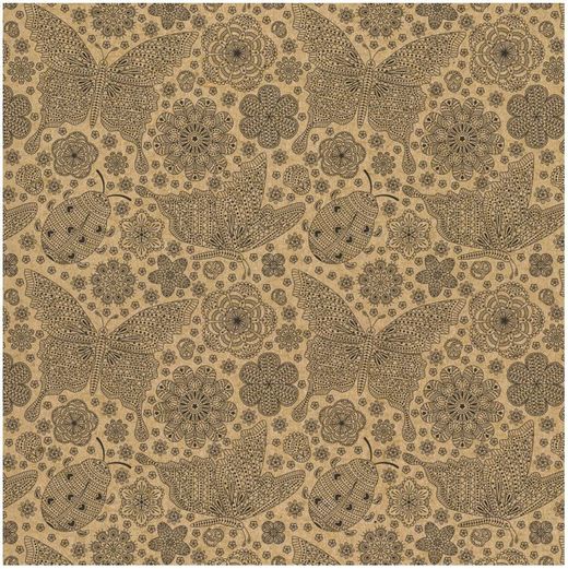 Bobina Papel Regalo 31cm x 80m Mariposas Kraft (CH2304-KC)