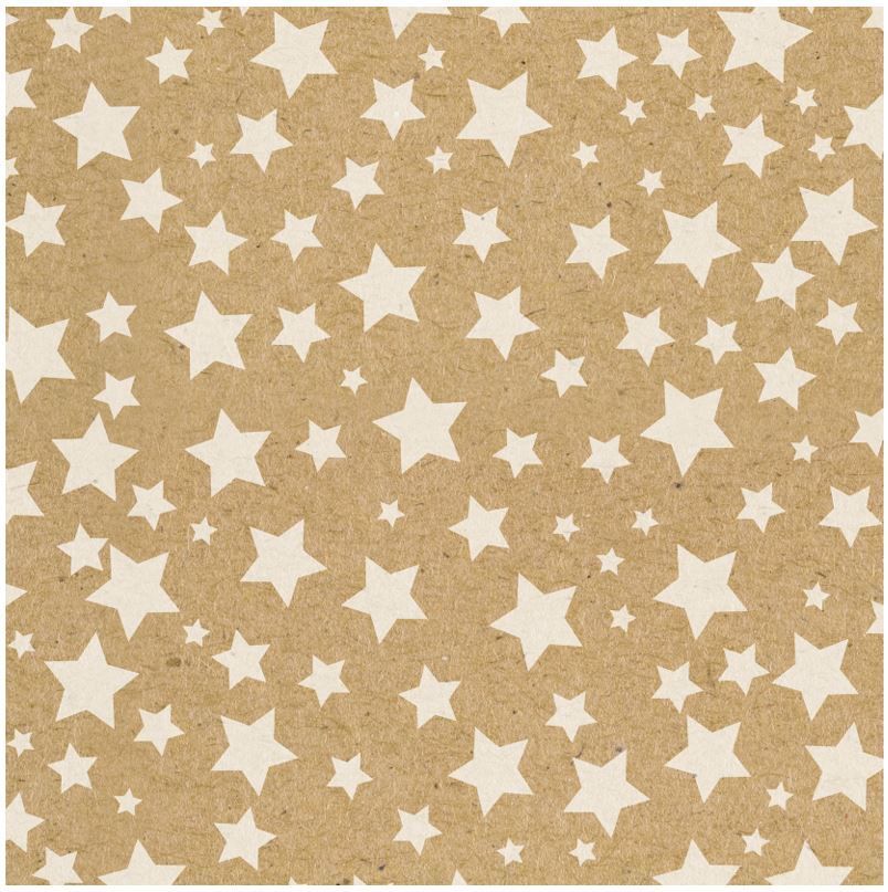 Bobina Papel Regalo 62cm x 80m Estrellas Kraft (KTA1904-J)
