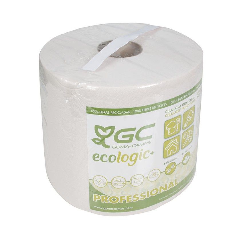 Bobina papel tisú. Papel Secamanos Reciclado 2Capas 1000 Us