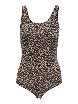 Body de tirantes con estampado animal print Only Cloud Dancer
