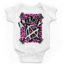 Body para bebé Anarquia Pink en blanco