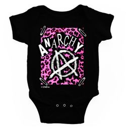 Body para bebé Anarquia Pink negro