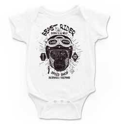 Body para bebé Beast Ryder en blanco