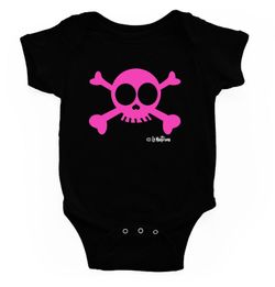 Body para bebé Calavera Pink negro