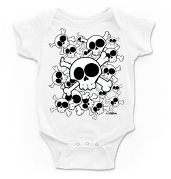 Body para bebé Calaveras en grupo en blanco