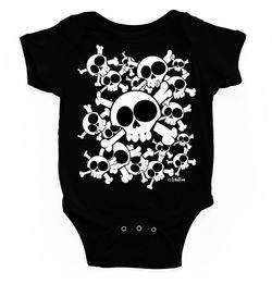 Body para bebé Calaveras en grupo negro