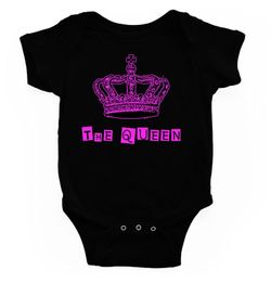 Body para bebé Corona The Queen negro