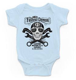Body para bebé Fastest Demon en azul