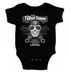 Body para bebé Fastest Demon negro