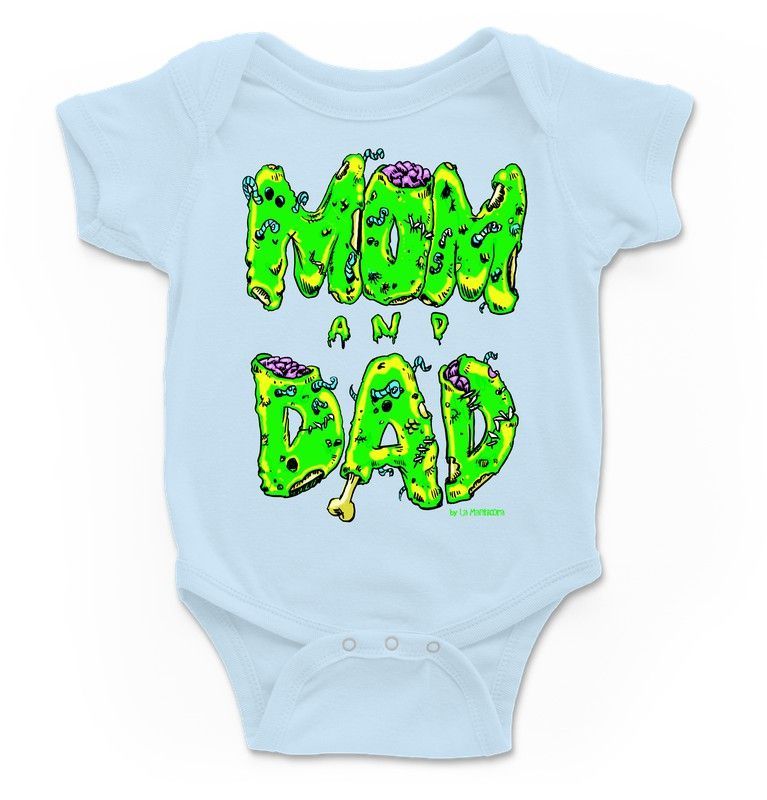Body para bebé Mom & Dad en azul
