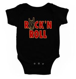 Body para bebé Rock & roll mano negro
