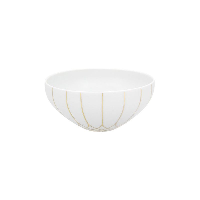 Bol para cereales de porcelana en blanco y oro, 14,6 x 14,6 x 6,9 cm | Terrace
