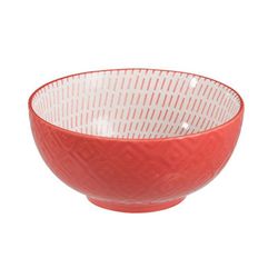 Bol Tropical de porcelana en rojo, 15,2 x 15,2 x 7,3 cm | Tropical