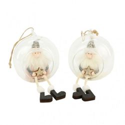 BOLA CRISTAL + SANTA ROSA - BLANCO Ø9CM. ( 2U.)