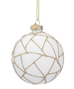 Bola de Navidad Cristal Arbol Blanco y Oro Diam 80 cms Hecho Mano Bizzotto