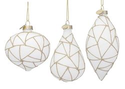 Bola de Navidad Cristal Arbol Blanco y Oro Surtidas Formas Bizzotto