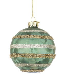 Bola de Navidad Cristal Arbol Color Verde Oro Diam 80 cms Hecho Mano Bizzotto