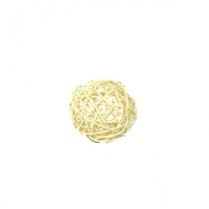 Bola Rattan/Midelino Blanco Diámetro 10Cm Set.6U.