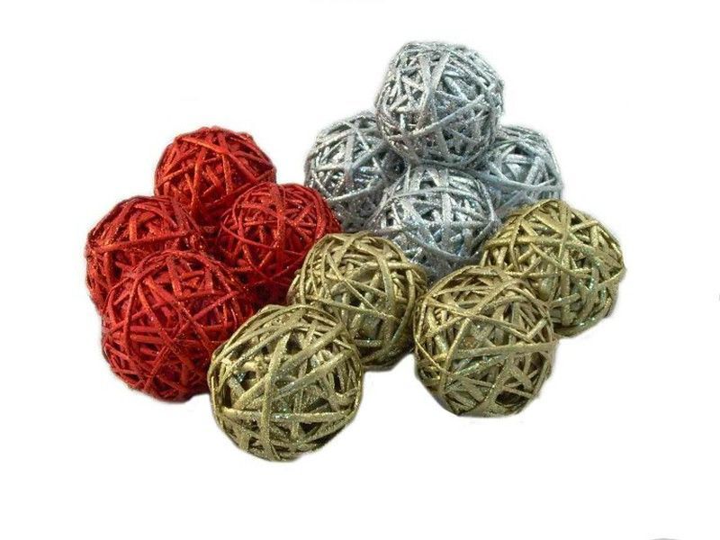 Bolas Ovillo con purpurina (bolsa 12 u.)